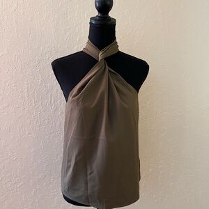 Commense Green Sleeveless Halter Blouse